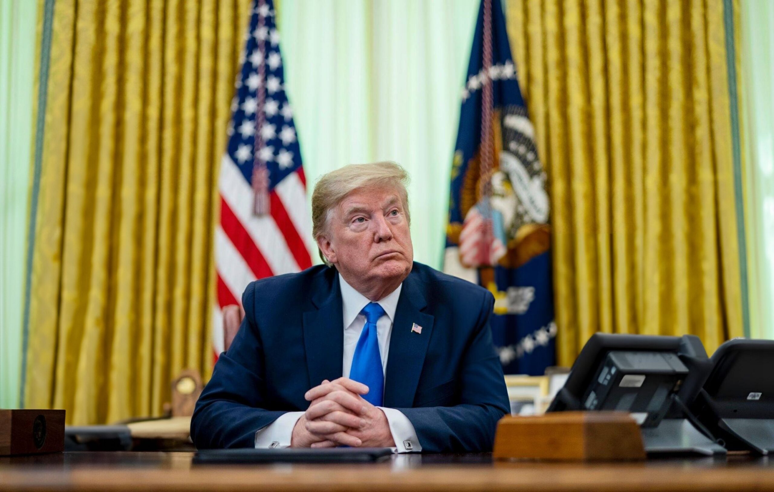 Donald Trump in the Oval Office.